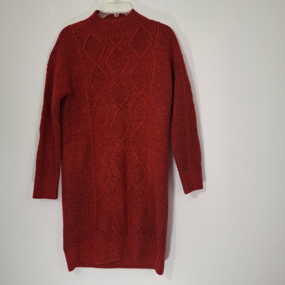 LOFT Rich Red Turtleneck Sweater DRESS, size Small